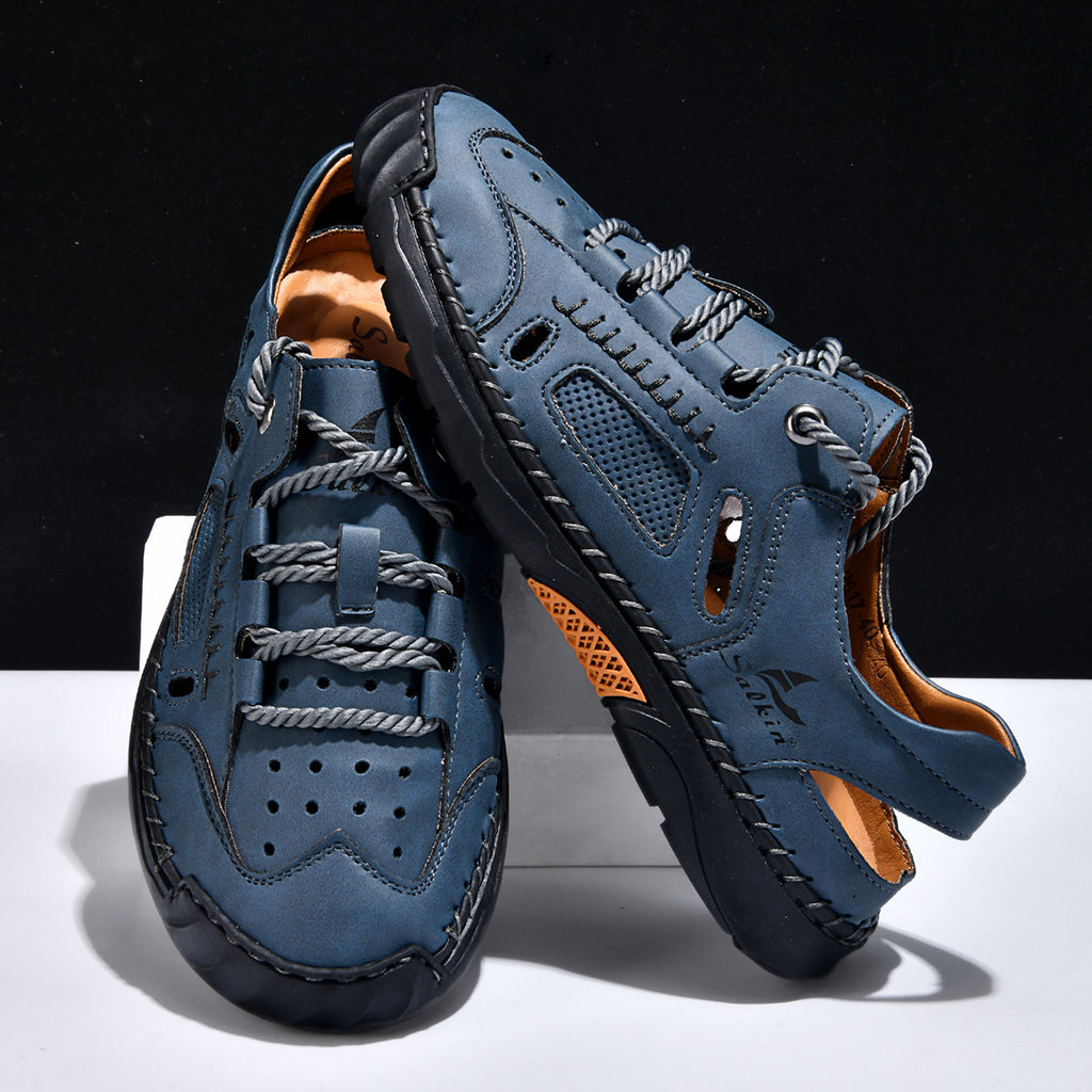 Men's Hand-Stitched Closed Sandals Comfort Casual Shoes