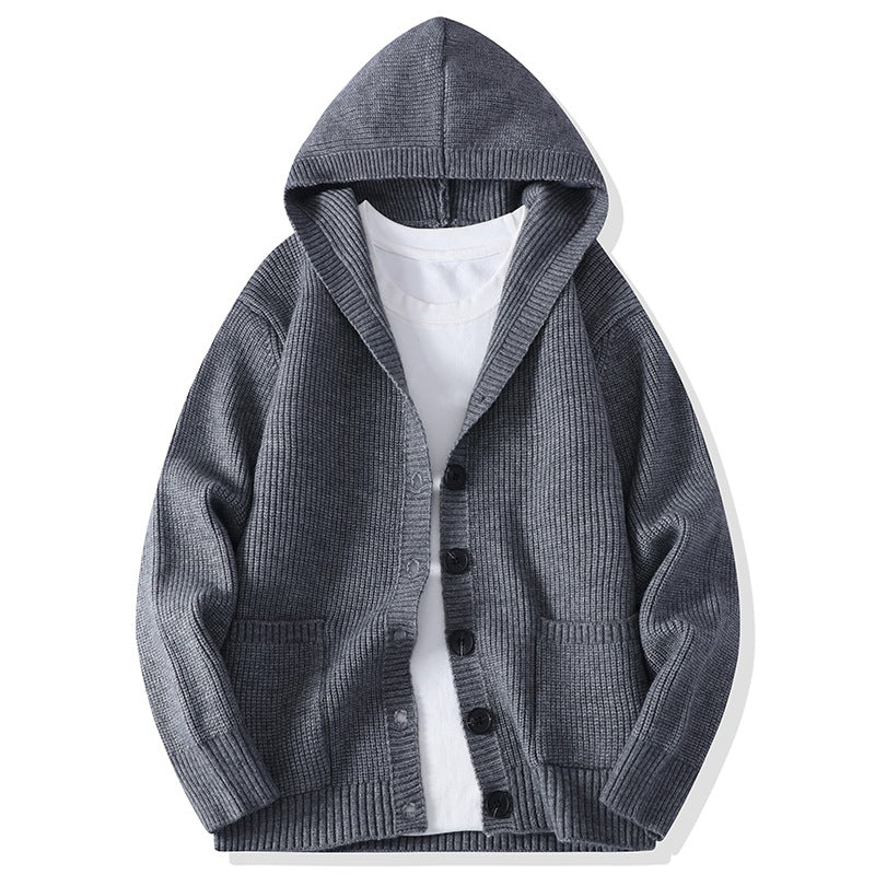 Men's Knitted Cardigan with Lapels – Fashionable Casual Jumper