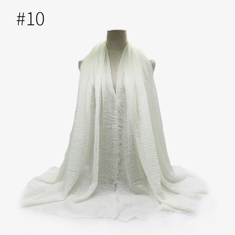 Damen Baumwoll Pashmina Schal | Weicher Fransen Hijab Stola