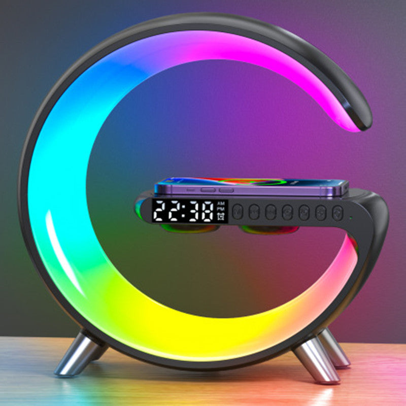 G-Shaped LED Lamp with Bluetooth Speaker & Wireless Charger | Smart Night Light App Control