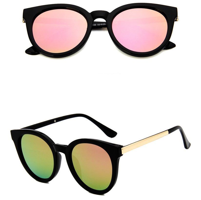 Damen Cat Eye Sonnenbrille Pink – Spiegelglas Fashion Brille