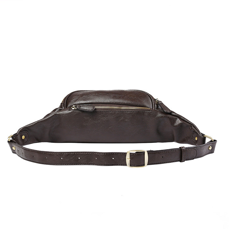 Men's Leather Chest Bag | Compact Crossbody Sling Bag