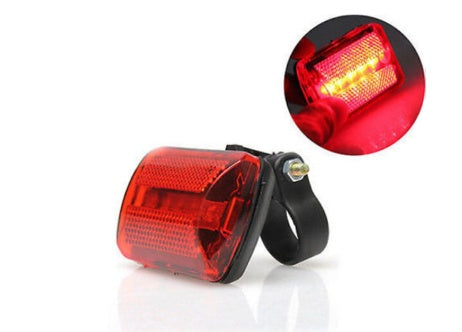 Bicycle Tail Light 5 LED with 2 Laser Lines | USB Rechargeable Safety Light