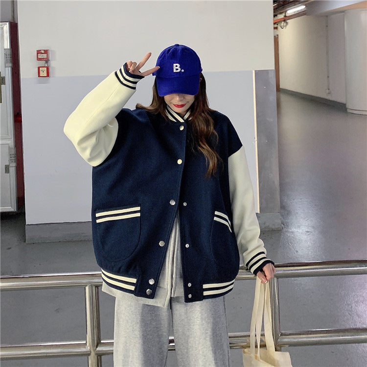 Women's Preppy Jacket | Fashionable Casual Varsity Jacket