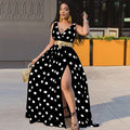 Sexy Plus-Size Party Dress with Belt – Elegant Club Dress with Slit
