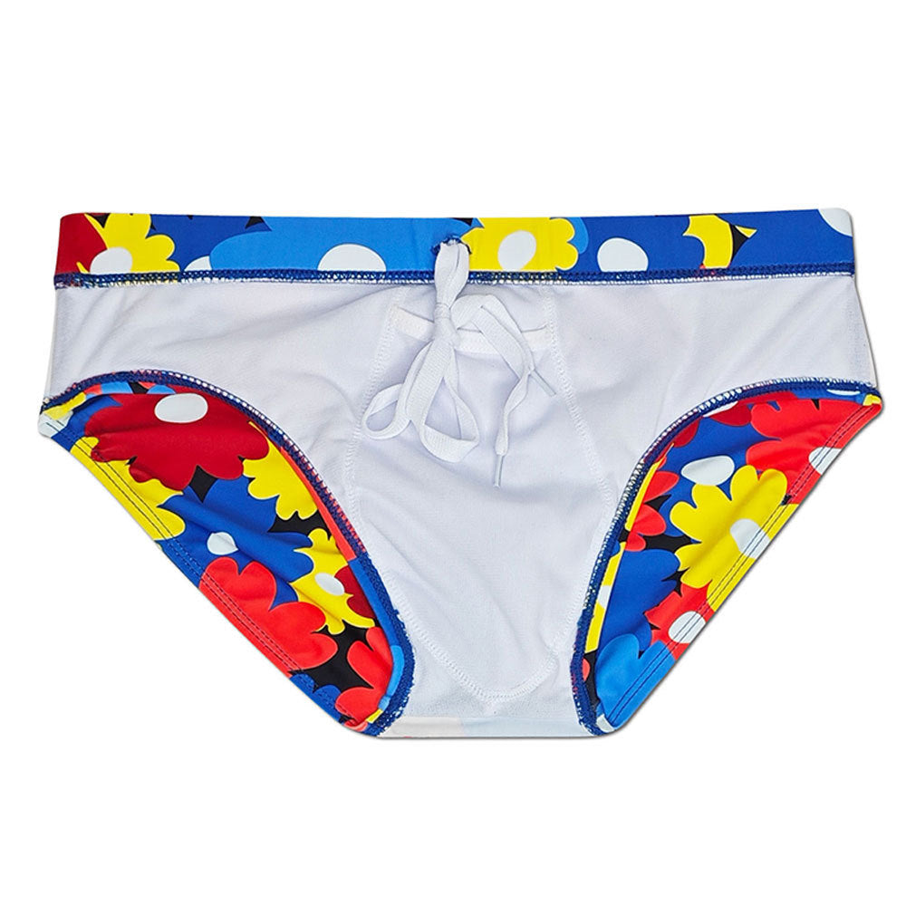 Men's Floral Swim Briefs – Colorful Swimwear with Tropical Print