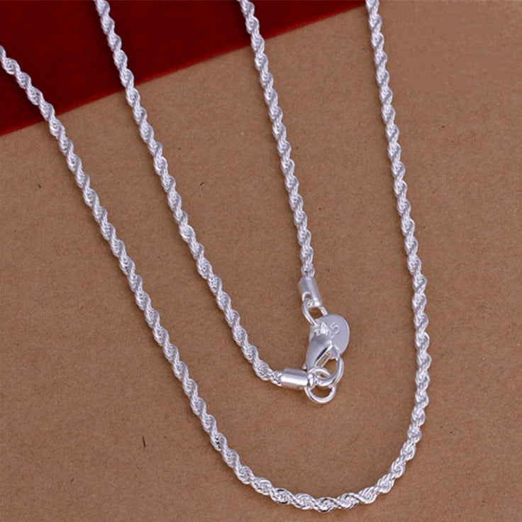 Twisted Necklace Silver-Plated 4mm – Elegant Women's Jewelry in a Timeless Design