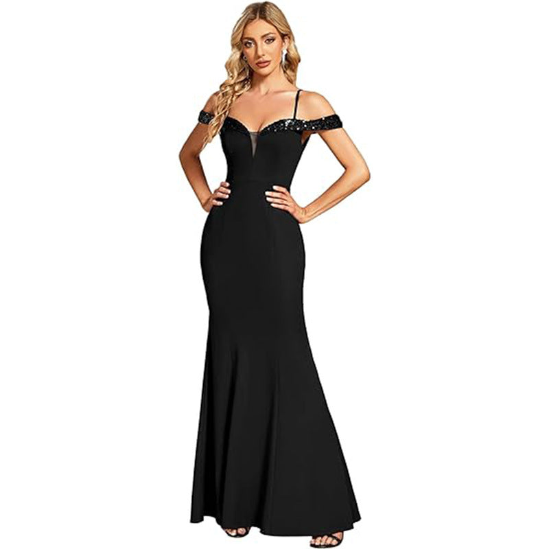Off-Shoulder Evening Dress for Women | Elegant Long Party Dress