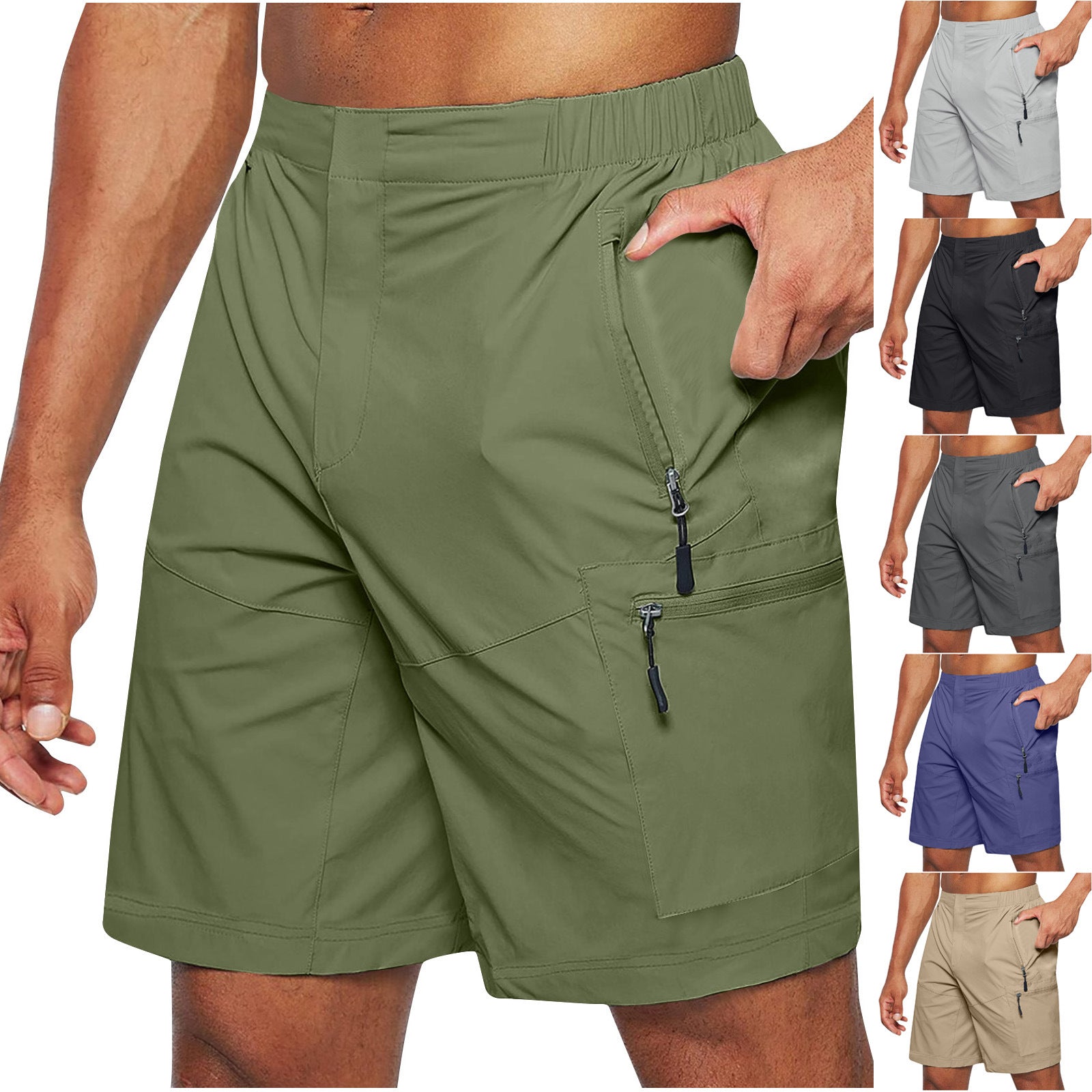 Men's Summer Shorts Knee-Length – Elastic Casual Long Shorts