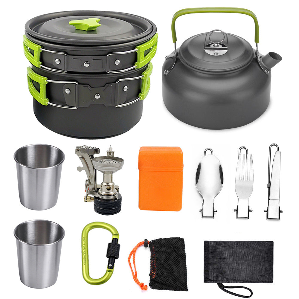 Multifunctional Camping Cookware Set Aluminum | Outdoor Cookware Set for Camping, Hiking & BBQ