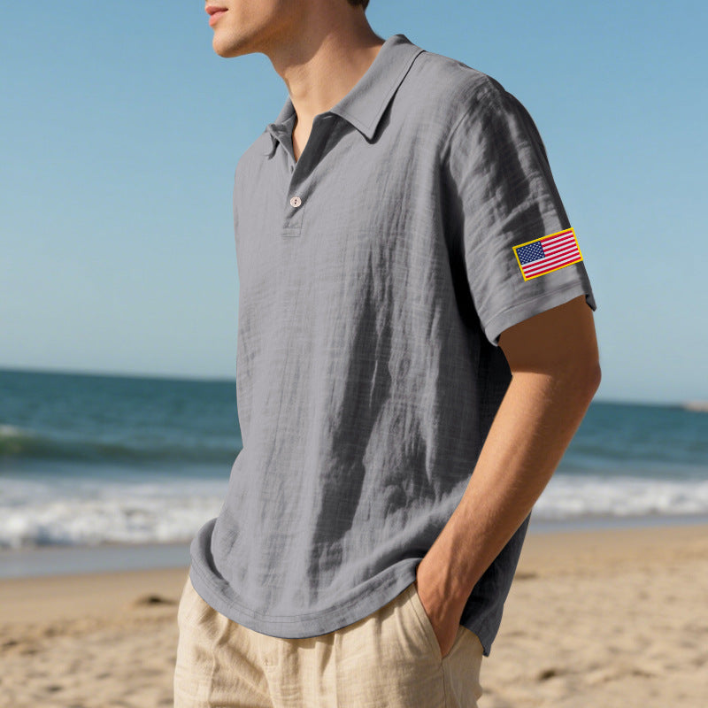 Men's Linen Shirt Short Sleeve | Lightweight Airy Summer Shirt
