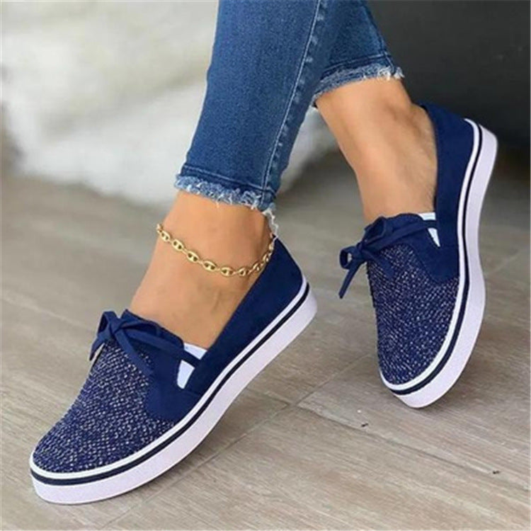 Damen Canvas Sneaker Weiß – Leichte Lace-Up Freizeitschuhe