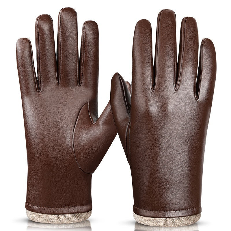 Men's Leather Gloves Business Windproof Water-Repellent Elegant