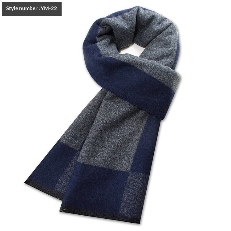 Men's Scarf Plaid Warm Wool Blend Winter Thick Elegant