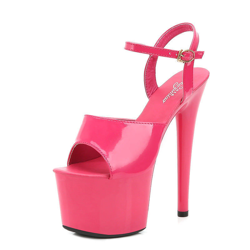 Women's Patent Leather Peep-Toe High Heels | Sexy Elegant Summer Shoes