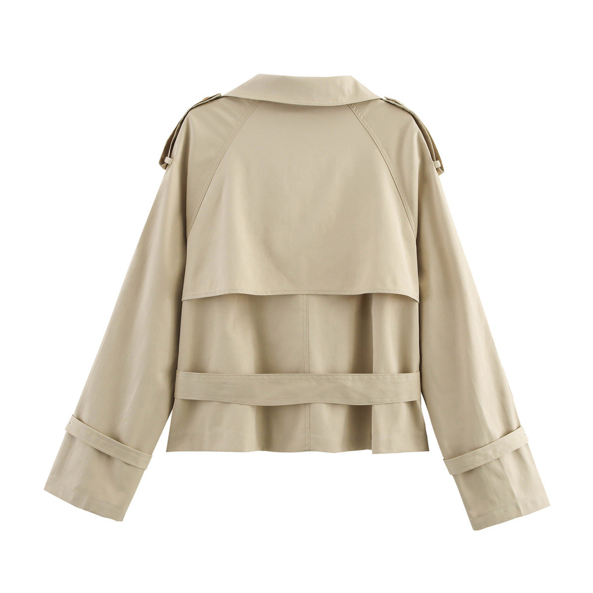 Short Women's Trench Coat with Belt – Elegant & Timeless Modern