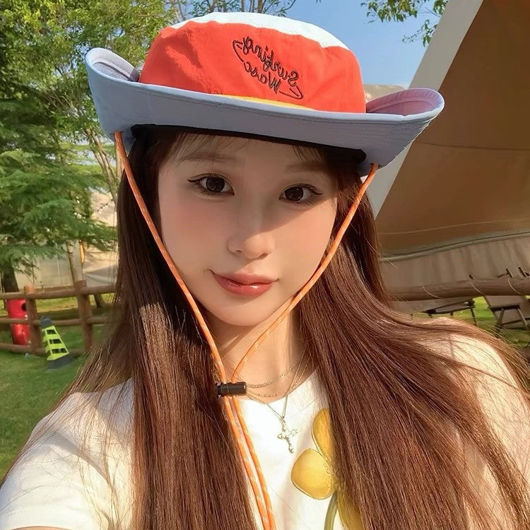Women's Color Block Fisherman Hat – Stylish Sun Protection Bucket Hat