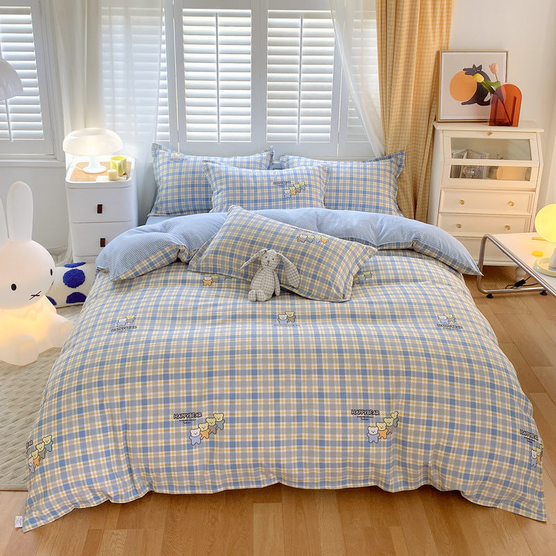 4-piece thick cotton bedding set | warm durable easy-care