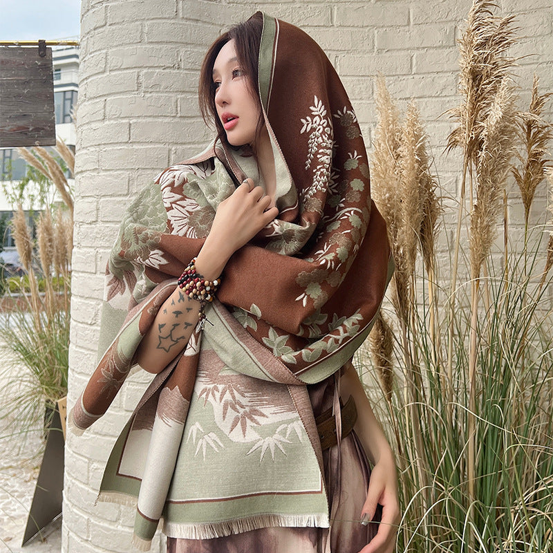 Women's Scarf Cashmere Look Warm Chinese Elegant Winter Fashion