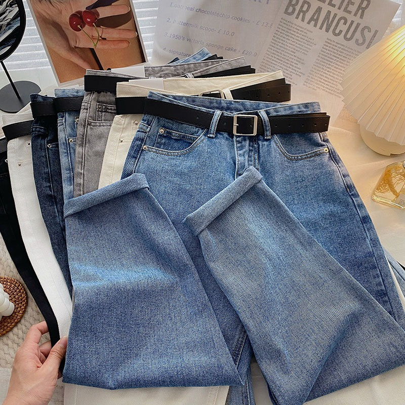 Women's Cropped Dad Jeans for Petite – Figure-Hugging Straight Leg Trousers