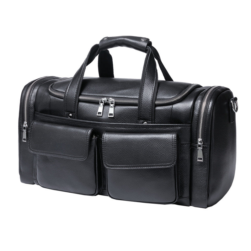 Men's Leather Travel Bag Large Capacity – Hand Luggage Weekender Premium