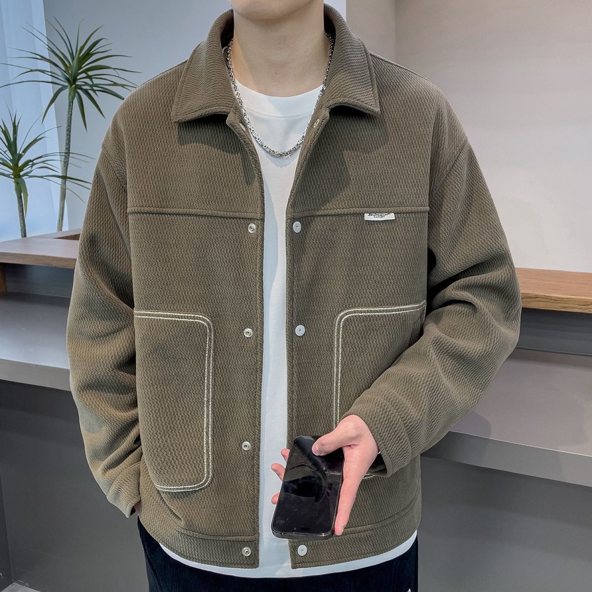 Men's Lapel Jacket Stylish – Versatile Casual Transitional Jacket