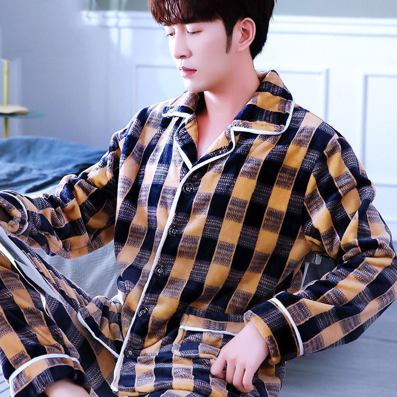 Men's Winter Homewear Set Flannel | Plus Size Loungewear