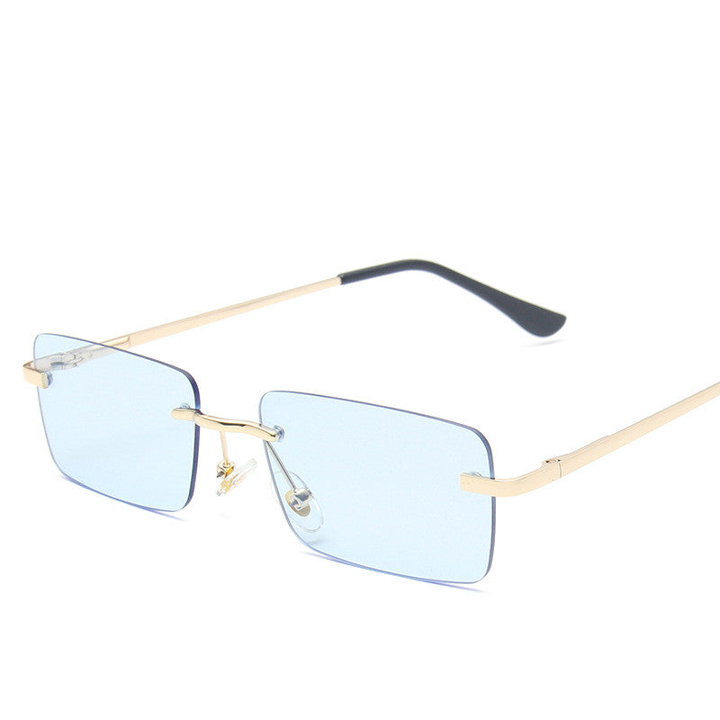Damen Randlose Sonnenbrille Eckig – Elegante Fashion Brille