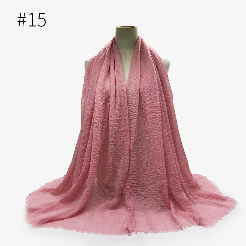 Damen Baumwoll Pashmina Schal | Weicher Fransen Hijab Stola