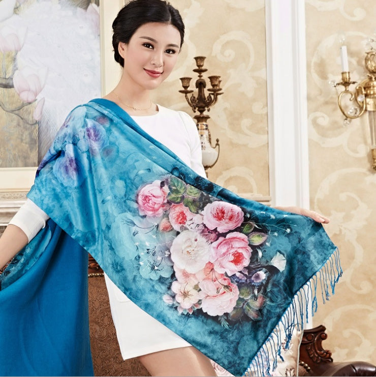 Women's Silk Scarf Long Elegant Soft Luxury Scarf Silk Women