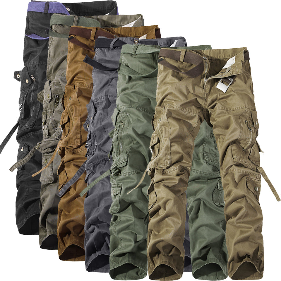 Men's Washed Cargo Pants | Multi Pocket | Vintage Streetwear