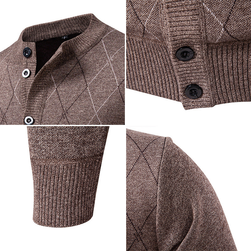 Men's Lined Knitted Sweater – Warm Fleece Sweater Modern