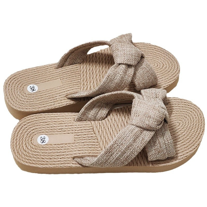 Women's Sandals with Bow - Breathable Summer Shoes Round Toe