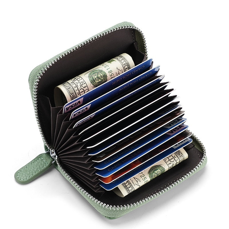 RFID Leather Card Holder - Small Wallet with Coin Pocket Unisex