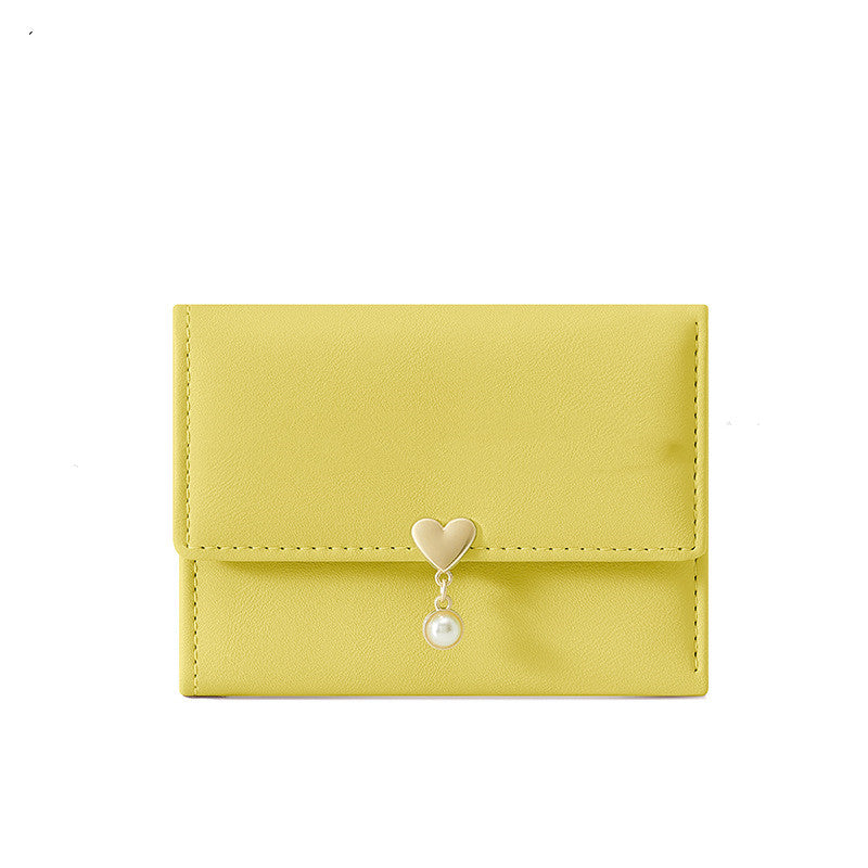 Mini Women's Tri-Fold Wallet – Cute Heart Design