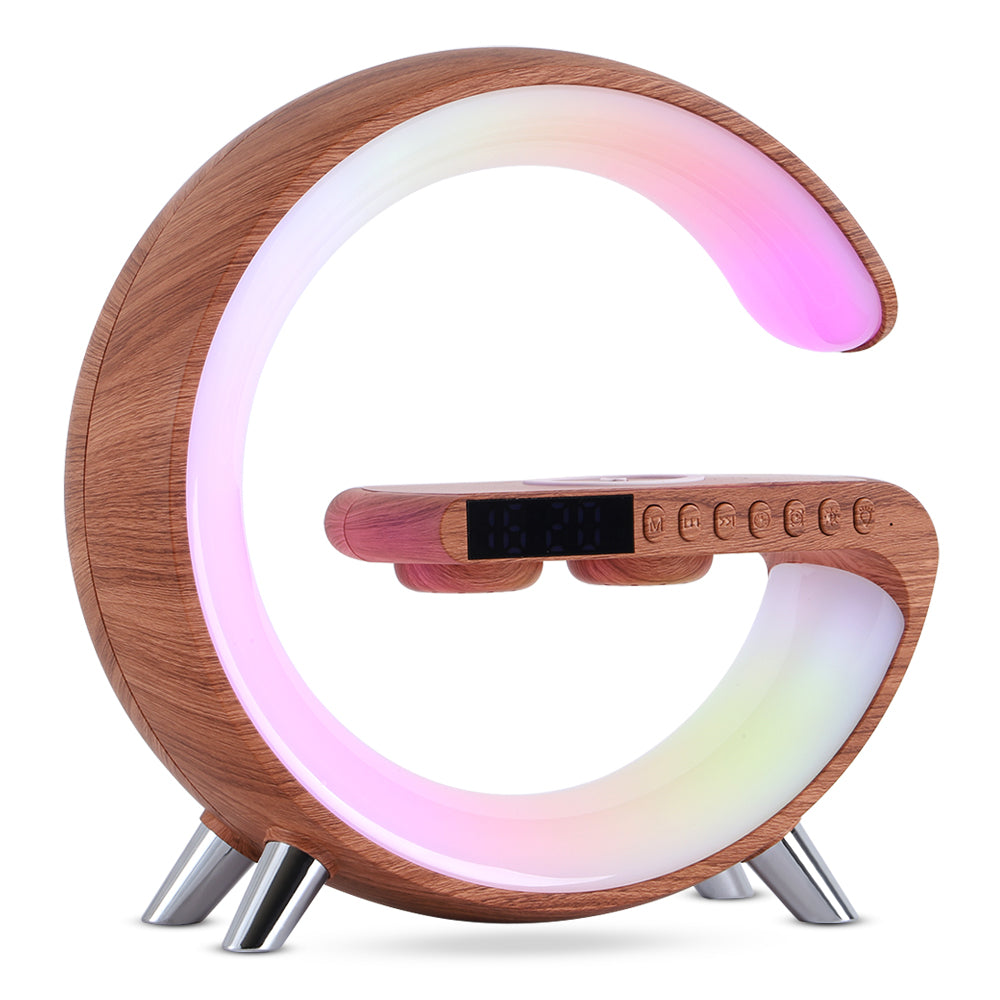 G-Shaped LED Lamp with Bluetooth Speaker & Wireless Charger | Smart Night Light App Control