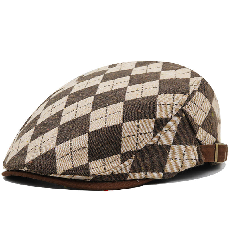 Men's Flat Cap Plaid | Retro British Style Short Brim