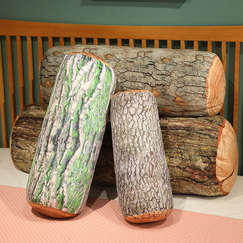 Log Pillow Decor | Realistic Wood Look Sofa Pillow