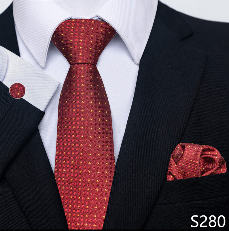 Men's Tie Set Business Scarf Cufflinks Elegant