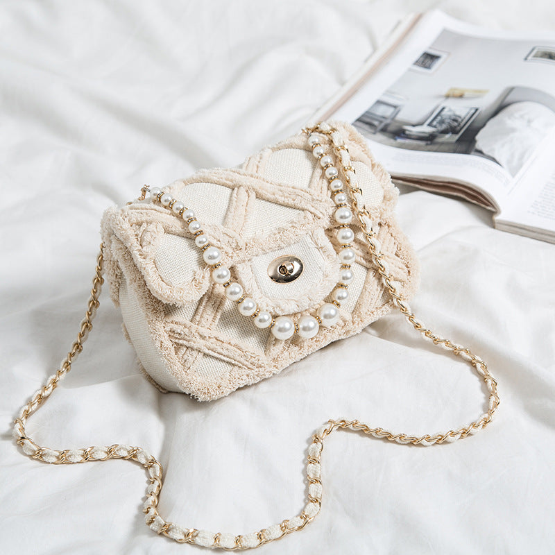 Damen Perlen Tasche Schultertasche Lingge elegant Umhängetasche