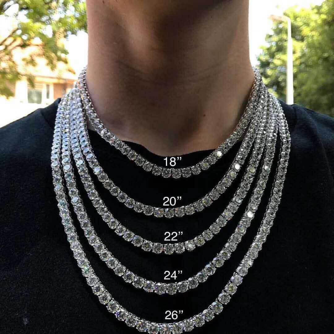 Men's Tennis Chain with Zircon - Hip-Hop Jewelry with Maximum Shine & Style