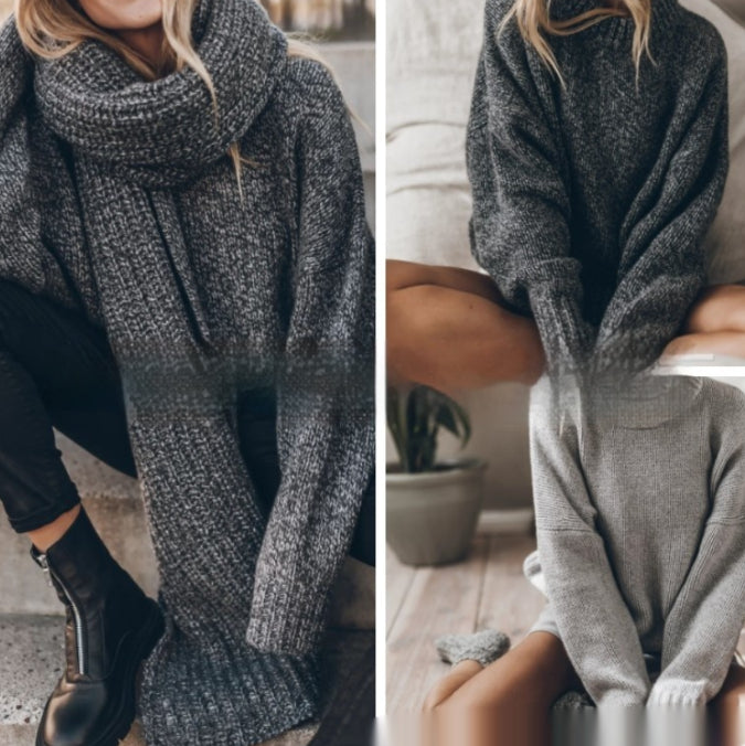 Damen Oversize Strickpullover | Moderner Color Mix Look