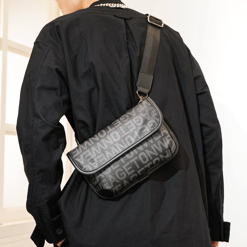 Men's Leather Shoulder Bag Check | Crossbody Street Messenger Bag