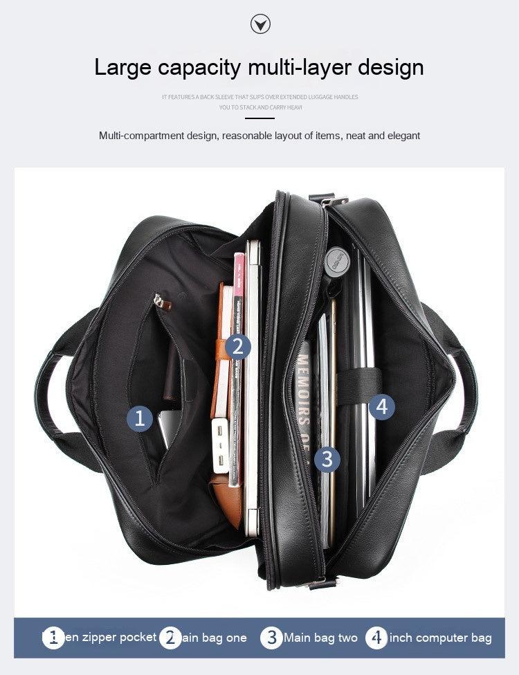 Men's Premium Nappa Leather Briefcase – Genuine Leather Business Laptop Bag