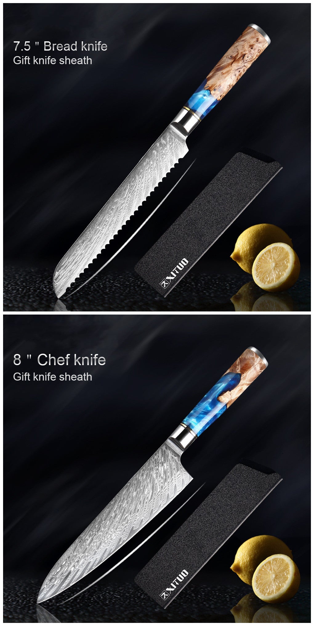 Professional Kitchen Knife Set | Chef Knife Cleaver Stainless Steel