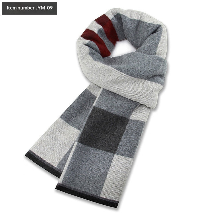 Men's Scarf Plaid Warm Wool Blend Winter Thick Elegant