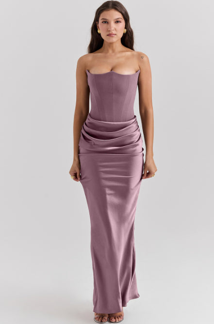Sexy Bandeau Maxi Dress – Backless Slim-Fit Evening & Party Dress