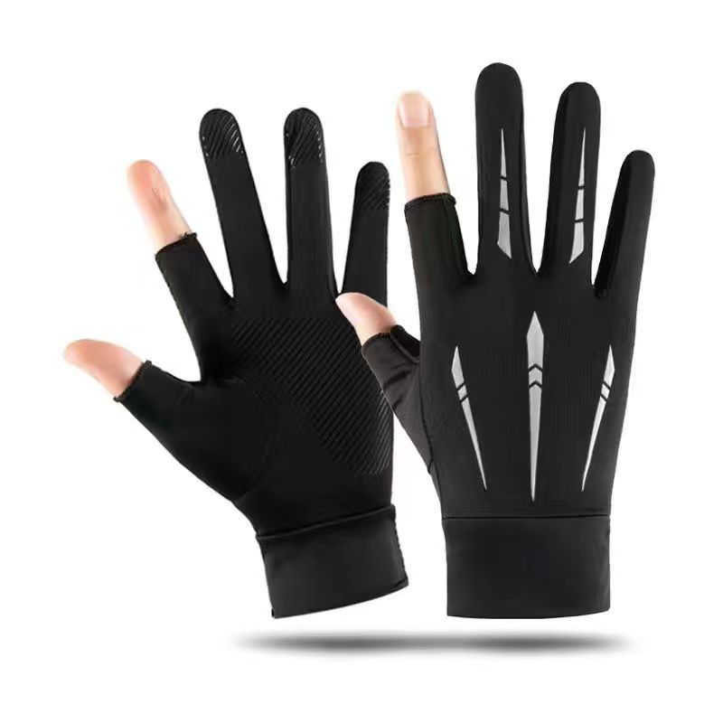 Half-Finger Gloves Summer Ice Silk Non-slip Breathable