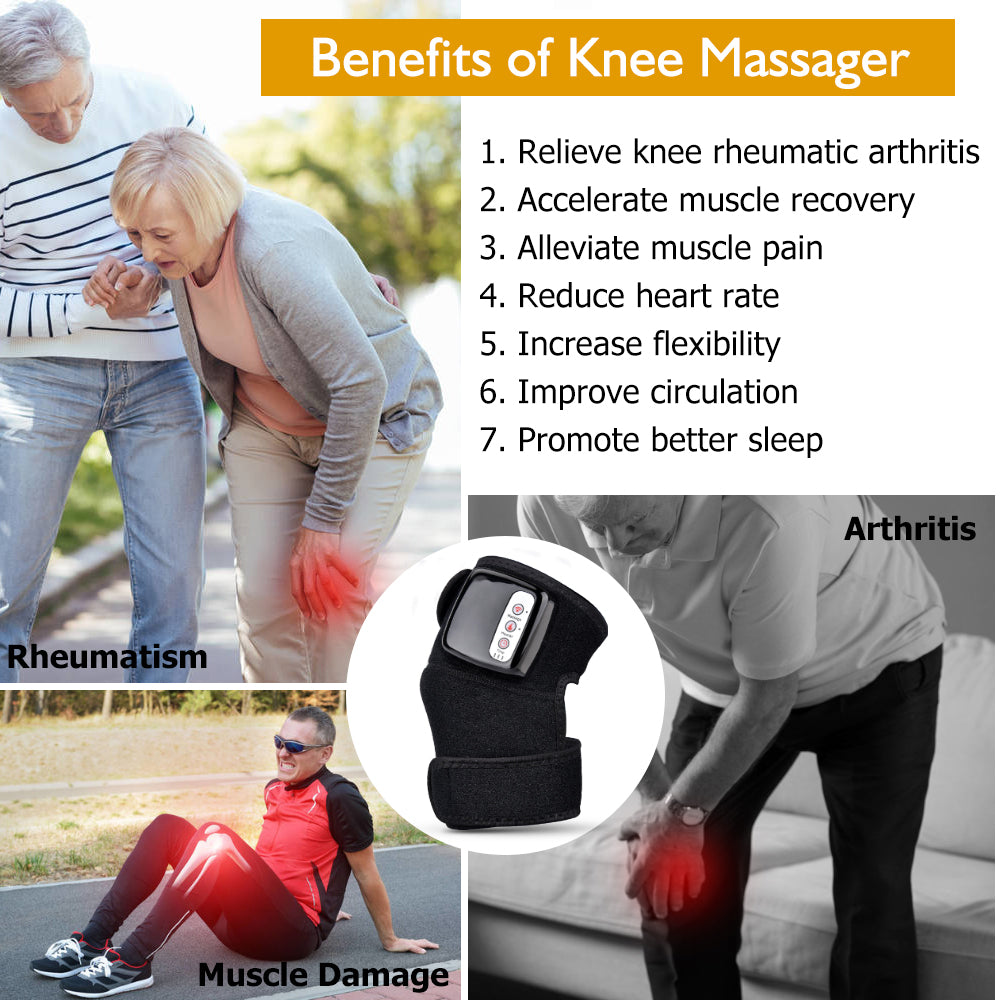 Electric Infrared Knee Brace with Massage - Vibration | Heat Therapy for Knees, Elbows & Joints
