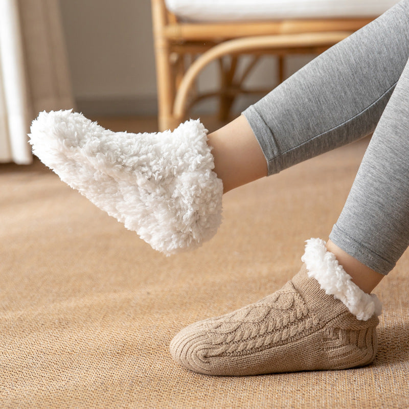 Damen Winter Kuschelsocken – Rutschfeste Plüsch Home Socks Warm